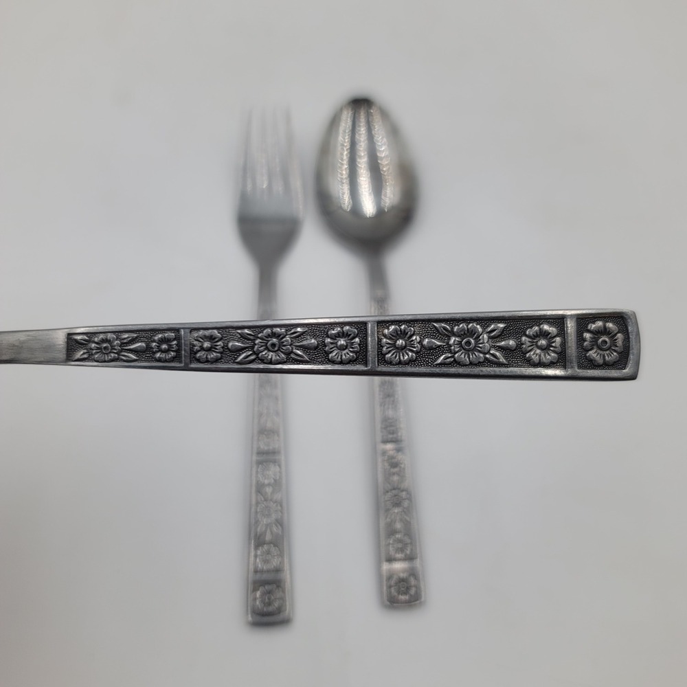 3pc Imperial International Serta Stainless Flatware Floral Tablespoons Fork